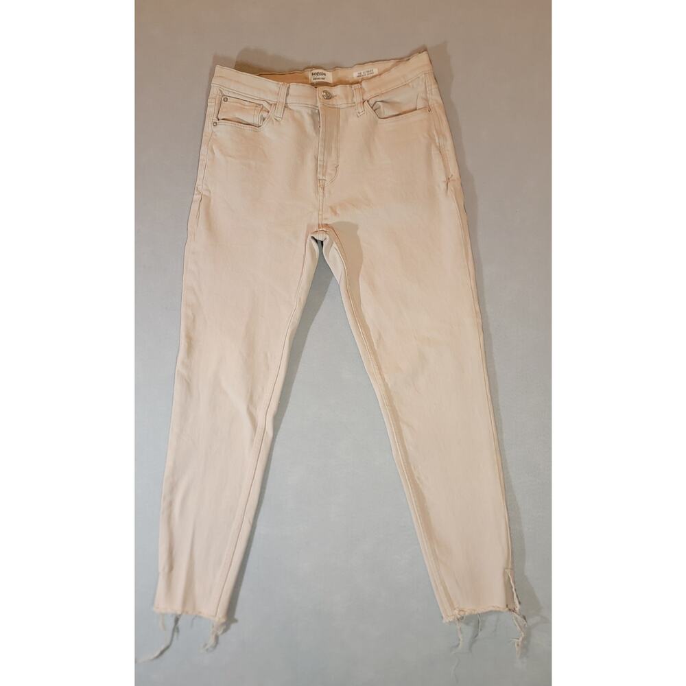 Kensie Light Tan Skinny Jeans Size 8 / 29 Raw Hem Split Ankle